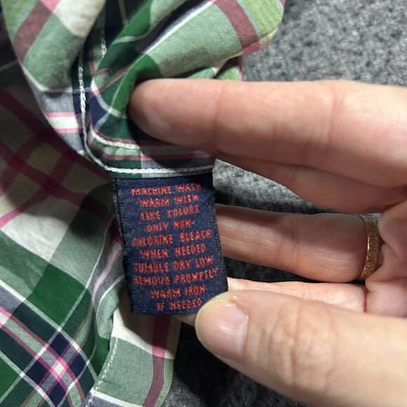 DANIEL CREMIEUX SHIRT PLAID GREEN PINK COLORFUL Y2k Vintage Large - Picture 4 of 13